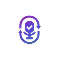 speech recognition, audio recording vector icon