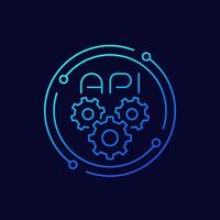 API line icon with gears, vector