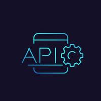 API, application programming interface linear icon vector