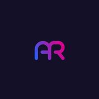 AR letters initials logo, vector