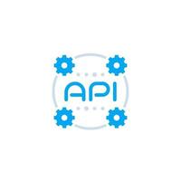 icono de api, interfaz de programación de aplicaciones, integración de software vector