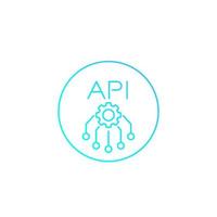 API, application programming interface vector linear icon