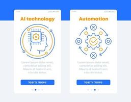 banners de tecnología y automatización ai para web. vector