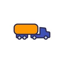 Fuel tanker truck icon on white vector