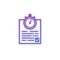 chronometer and results, timer and document icon vector