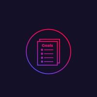 Goal setting icon, vector