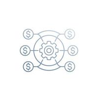 cost efficiency icon, linear vector