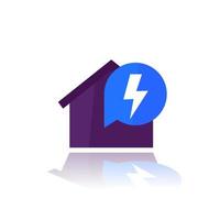 electricidad en casa vector icono plano