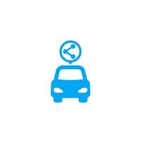 icono de servicio de carsharing, vector de señal en blanco