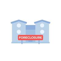 foreclosure vector icon with house and sign