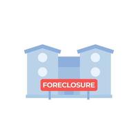 foreclosure vector icon with house and sign