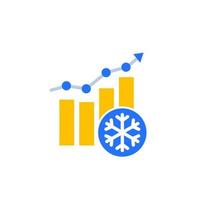 freeze level monitoring icon on white vector