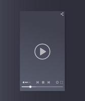 video player interface, vector ui, vertical orientation