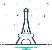Mix icon for eiffel vector