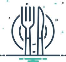 Mix icon for cutlery vector