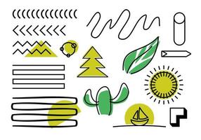 Set of Abstract elements design vector