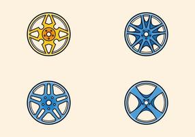 Set of car wheel vector illustration