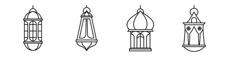 Set of lantern icon vector template