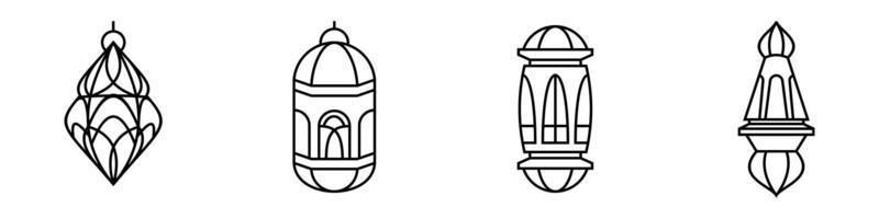 Set of lantern icon vector template