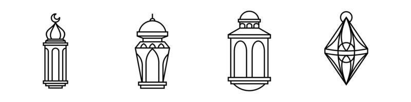 Set of lantern icon vector template