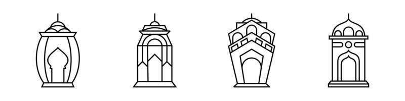 Set of lantern icon vector template