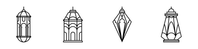 Set of lantern icon vector template