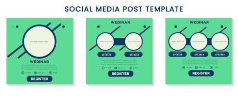Set webinar social media post template concept design vector