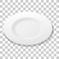 plato liso blanco vector