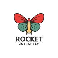 Rocket butterfly logo template design vector icon illustration.