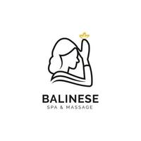 Balinese Women Logo Template Design Vector Icon Illustration.