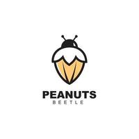 Peanut and beetle logo template design vector icon illustration. photo