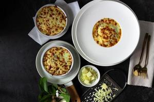 Spinach lasagna with cheese Italian food style , Vegetarian lasagna photo
