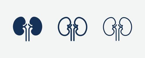 Kidney icon set isolated symbol in different style illustration vector