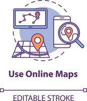 Use online maps concept icon vector