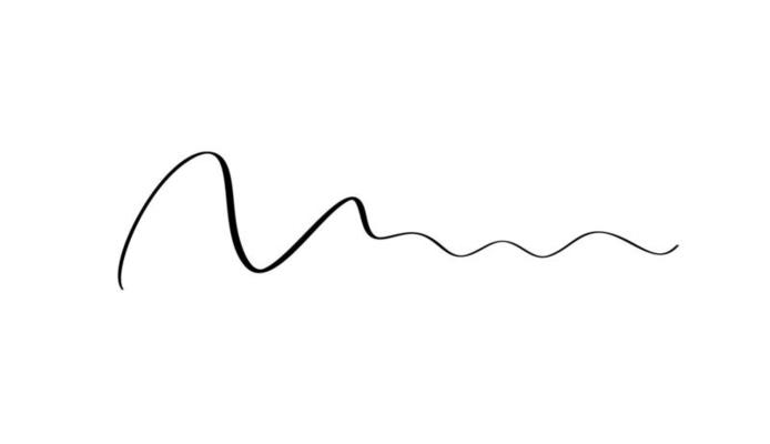 Abstract Vector Wavy calligraphy line divider. Black illustration. Element of design for posters and flyers story