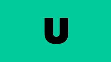 Animated letter U of the English alphabet video