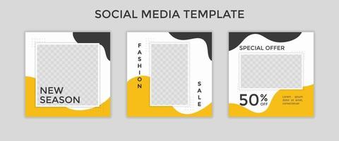 social media template post for promotion. template post for ads. vector