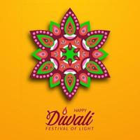 Diwali festival of light from india with oil lamp vector