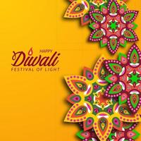 Diwali festival of light from india with oil lamp vector