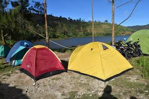 Beautiful nature in the Dieng part of Indonesia photo