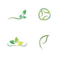 logotipos de vector de elemento de naturaleza ecología de hoja verde