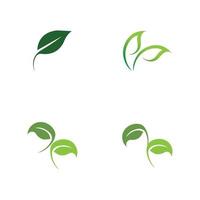 logotipos de vector de elemento de naturaleza ecología de hoja verde