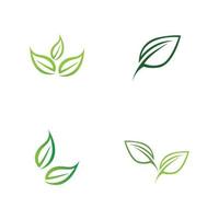 logotipos de vector de elemento de naturaleza ecología de hoja verde