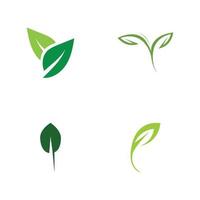 logotipos de vector de elemento de naturaleza ecología de hoja verde