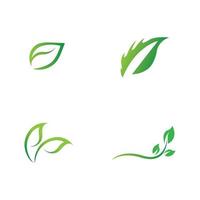 logotipos de vector de elemento de naturaleza ecología de hoja verde