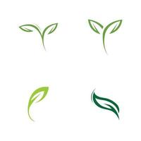 logotipos de vector de elemento de naturaleza ecología de hoja verde