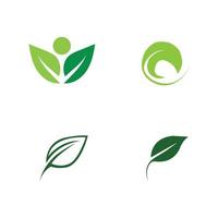 logotipos de vector de elemento de naturaleza ecología de hoja verde