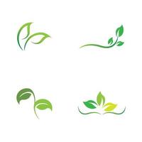 logotipos de vector de elemento de naturaleza ecología de hoja verde