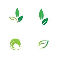 logotipos de vector de elemento de naturaleza ecología de hoja verde