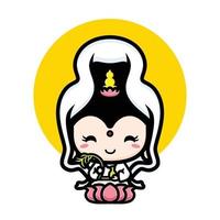 diseño de vector de personaje de guan yin